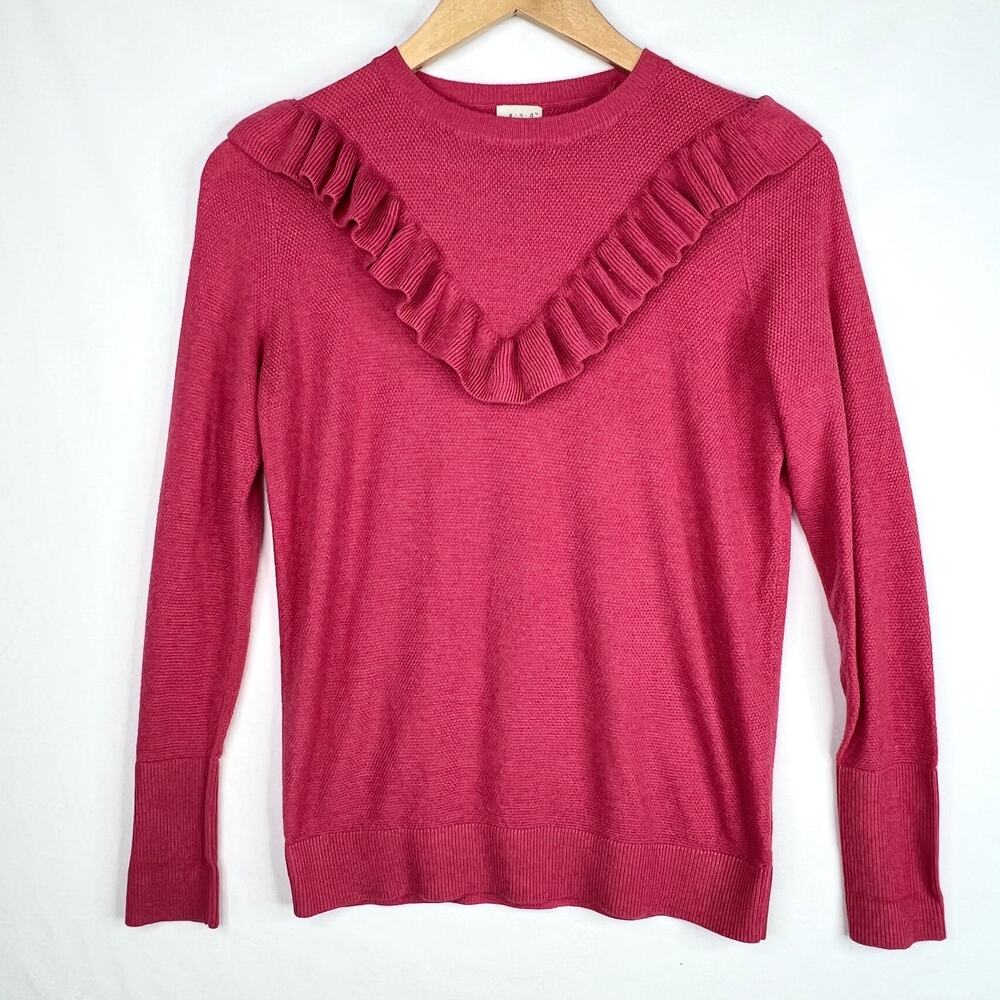 A New Day Pink Ruffle Neck Sweater XS